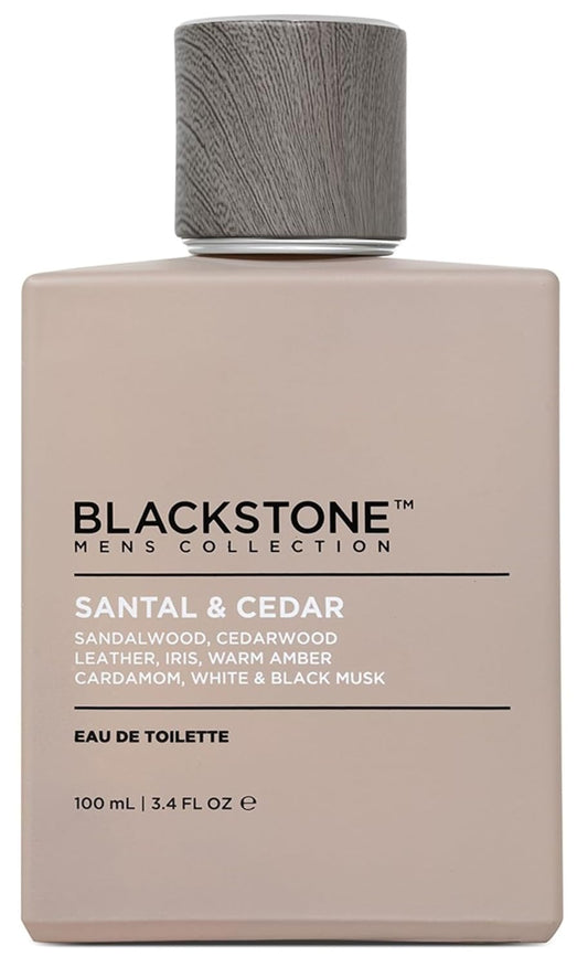 Blackstone Mens Collection Eau de Toilette – Santal & Cedar, | Men’s Fragrance, Warm (3.4 Fl Oz) Men's Grooming 100ml Santal & Cedar Toilette - Turnkey