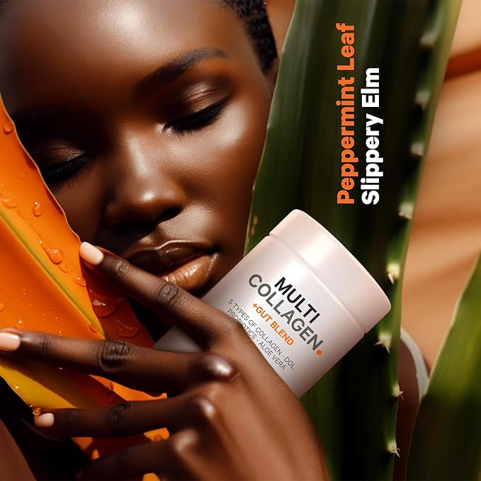 Codeage Multi Collagen + Gut Blend Supplement - Digestive Probiotics, DGL Licorice, Aloe Vera, Organic Peppermint Leaf, Slippery Elm - Hydrolyzed Bovine Collagen Pills - Non-GMO - 90 Capsules