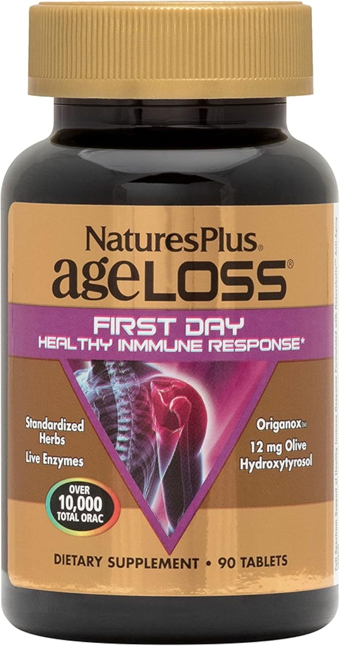 Natures Plus AgeLoss First Day Healthy Immune Response - 90 Tablets - Vegetarian, Gluten Free - 30 Servings