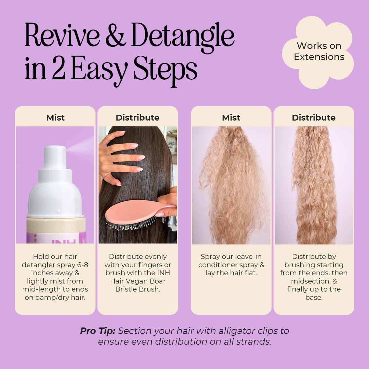 INH Emergency Revival Spray | Leave In Conditioner Spray | Hair Shine & Detangler Spray for Frizz Control & Dry, Damaged Hair | Smoothing & Volumizing Mist with a Gloss Finish | Travel Size, 4oz