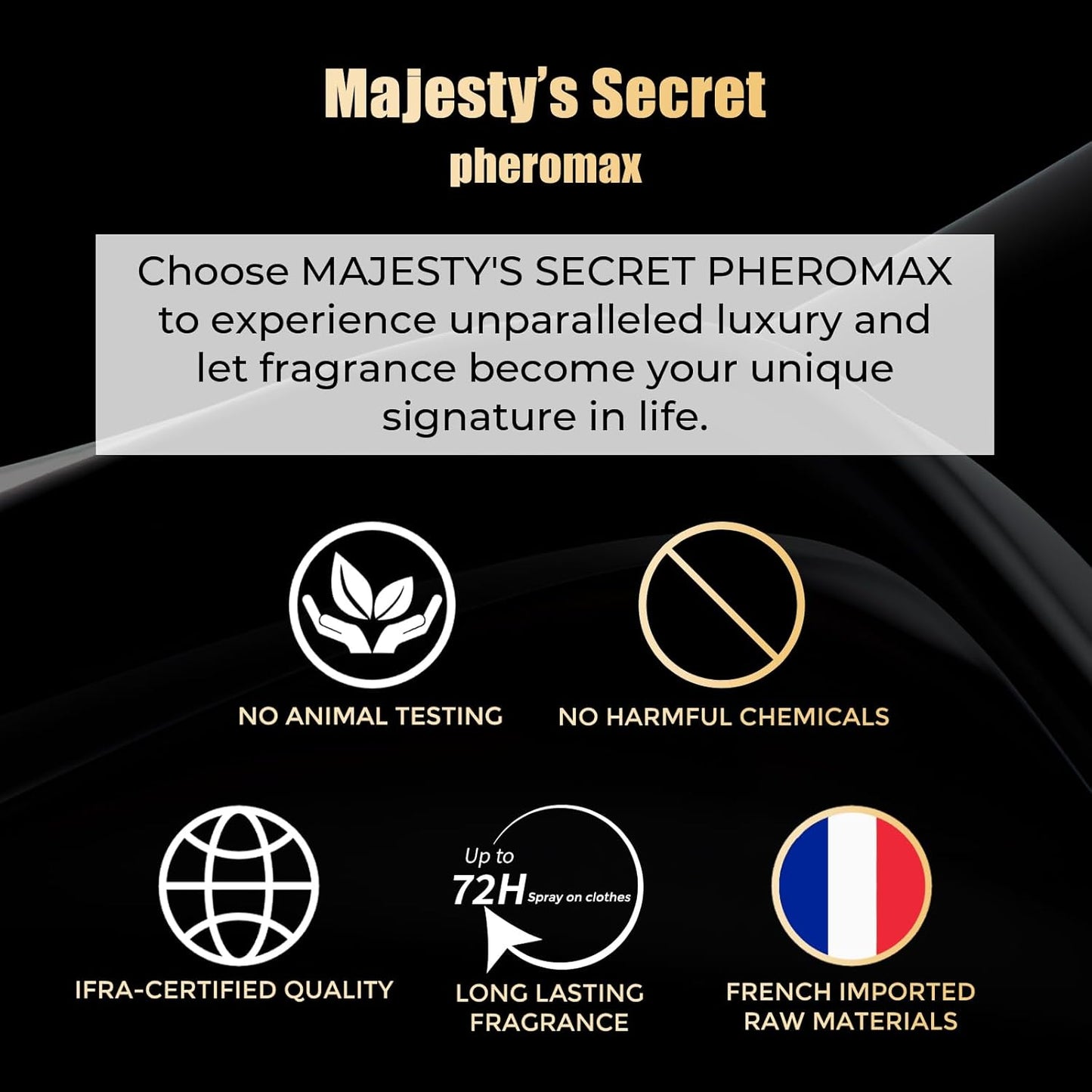 MAJESTY'S SECRET PHEROMAX Cologne for Men – 3.4 fl oz Eau De Parfum Spray, Long Lasting Premium Men’s Cologne with Masculine Scent, Luxury Gift for Boyfriend, Husband, or Dad (TAN Black Tea)