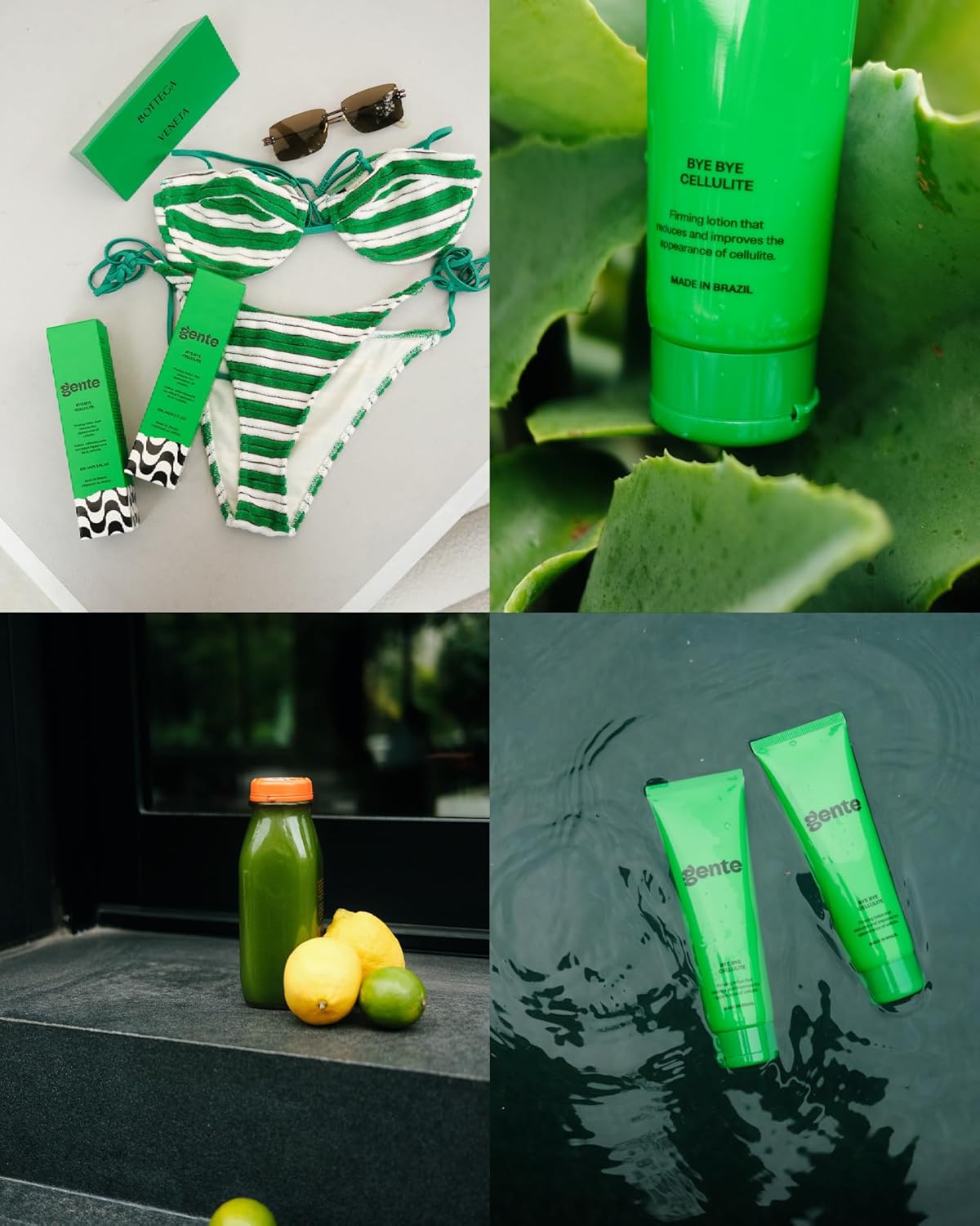 Gente Beauty Bye Bye Cellulite - Firming Lotion - Cellulite Remover, Skin Tightening Cream for Body, Anti Cellulite Cream, Belly Firming Cream, Skin Firming Body Lotion - 4.3FL OZ