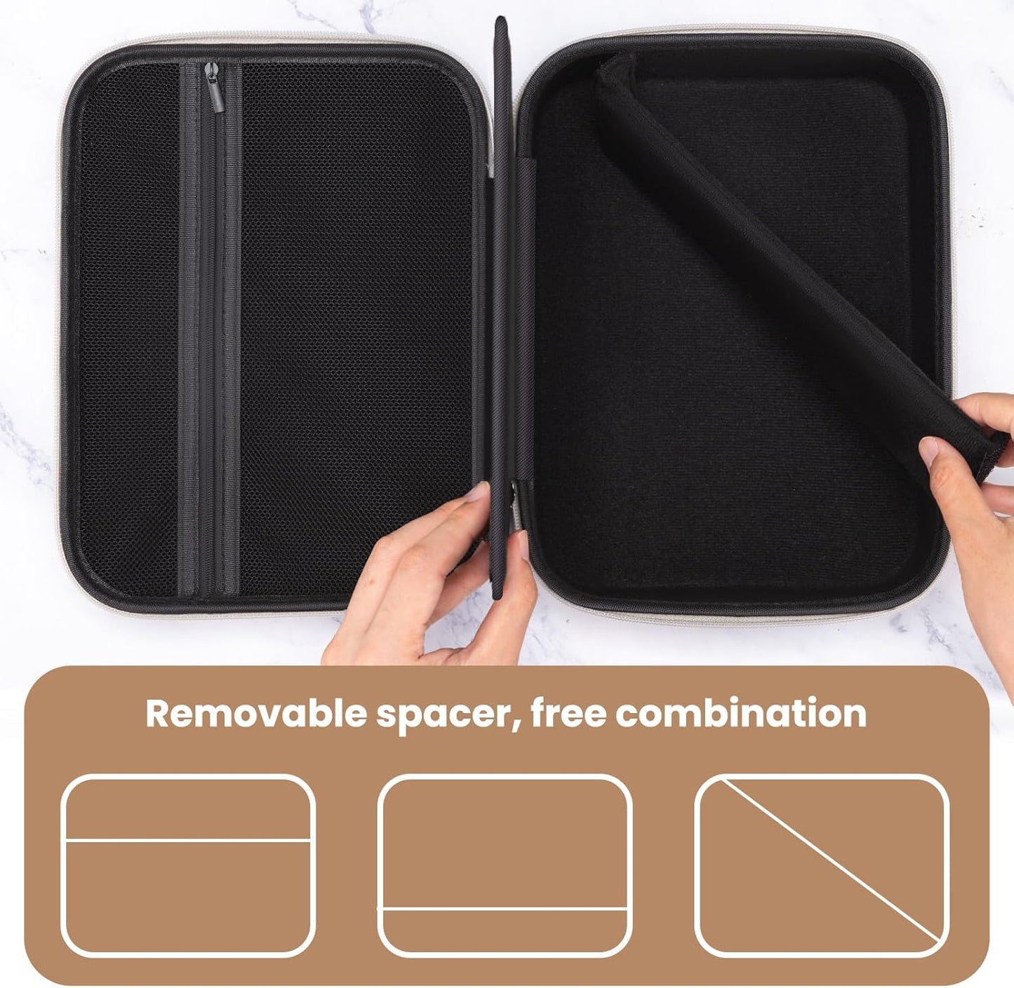 Noverlife Large Hard Clipper Case for Barbers, Portable Hair Cutting Barber Supplies Organizer Bag, Mens Trimmers Box, Hair Salon Carrying Bag for Men Razor Guard Grooming Kits Storage