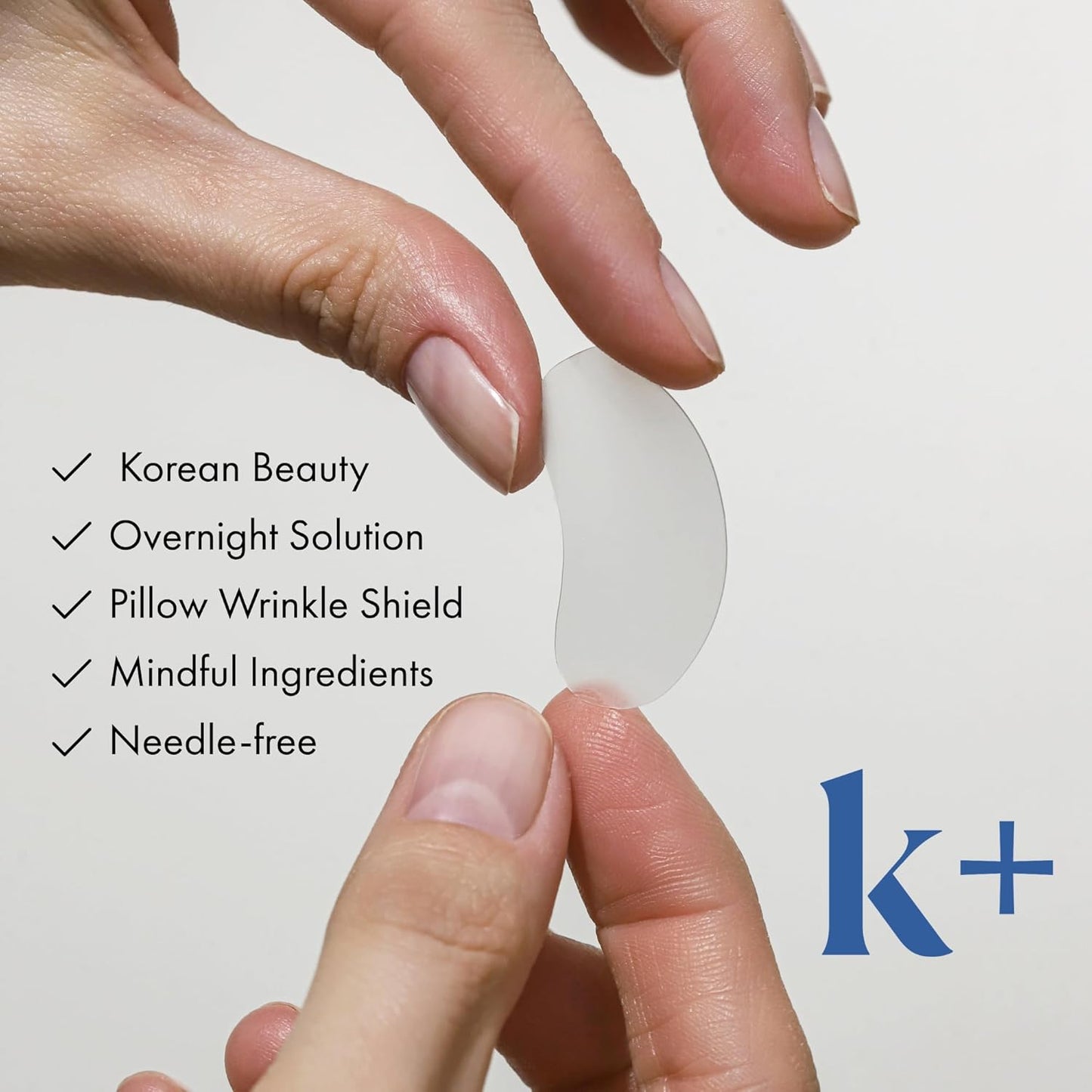 K+ Wrinkle Patches for Marionette, Smile Lines with Hyaluronic Acid, Adenosine and Peptides - Korean Overnight Mindful-Aging Facial Stickers (60 Count)