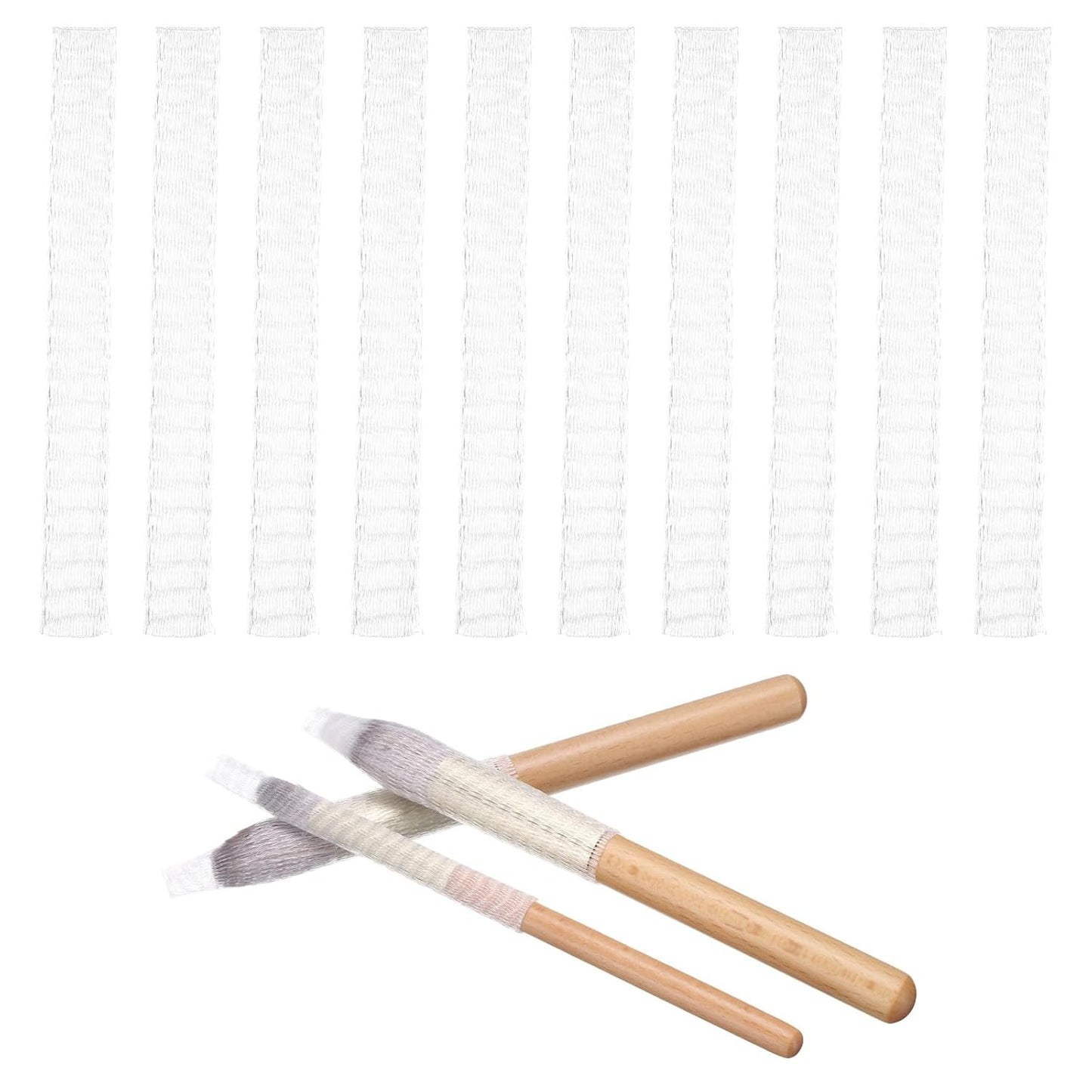 uxcell 100Pcs Makeup Brush Protector, 8cm Plastic Reusable Expandable Mesh Cover for Cosmetic Brush Storage Bud of Rose, Clear