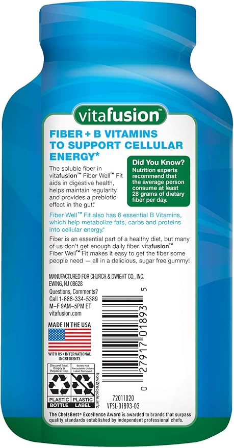 Vitafusion Fiber Well + Probiotics 60 90 Count