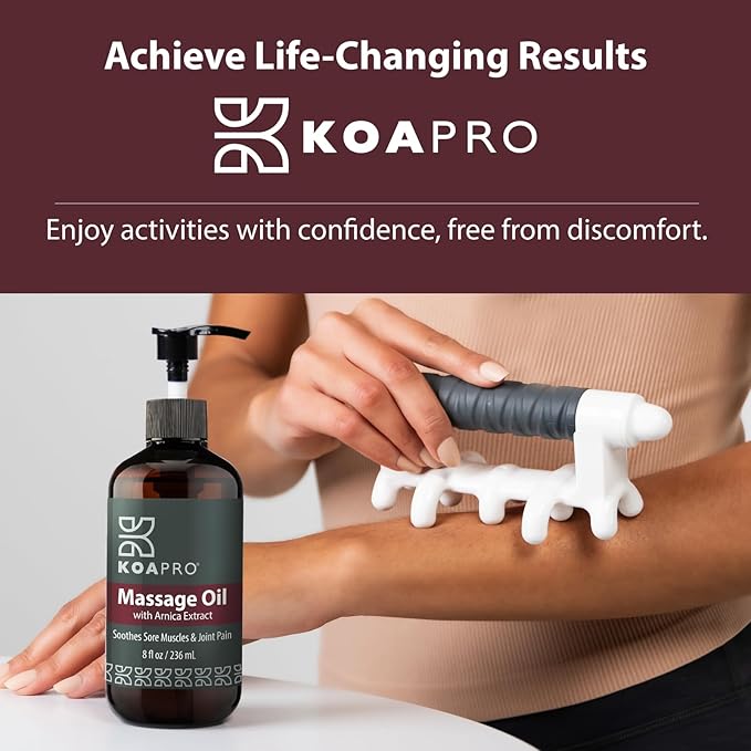 KOAPRO Arnica Sore Muscle Massage Oil for Massage Therapy - Anti-Cellulite Skin Therapy Oil with Chamomile, Lavender, Peppermint to Soothe Tired Muscles & Joint Pain, Deep Tissue Extract 3 Pack