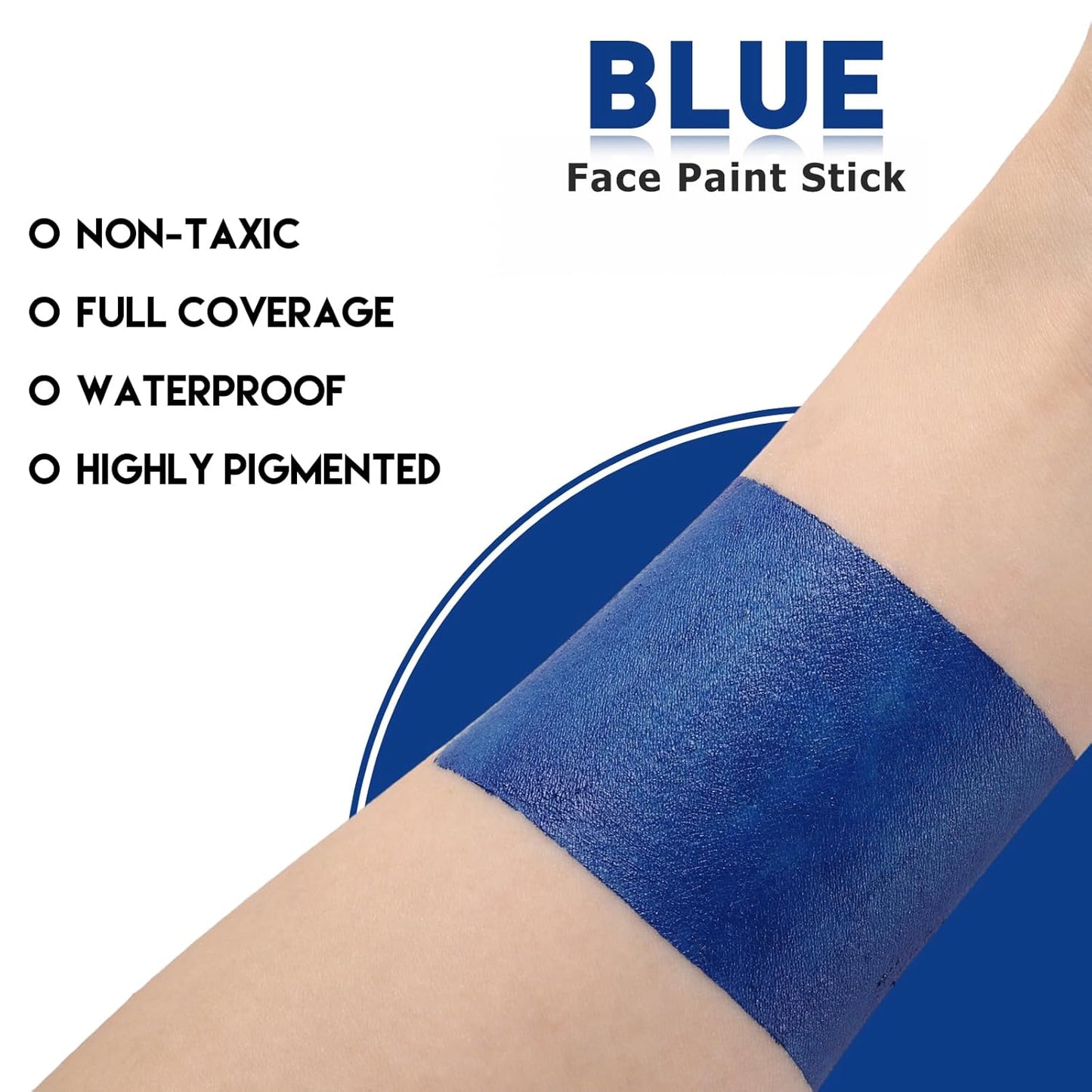 BOBISUKA Blue Body Face Paint Stick, Royal Blue Eye Black for Baseball Football Softball Sports, Blendable Body Painting Halloween Makeup Ideal for Avatar Galaxy Looks