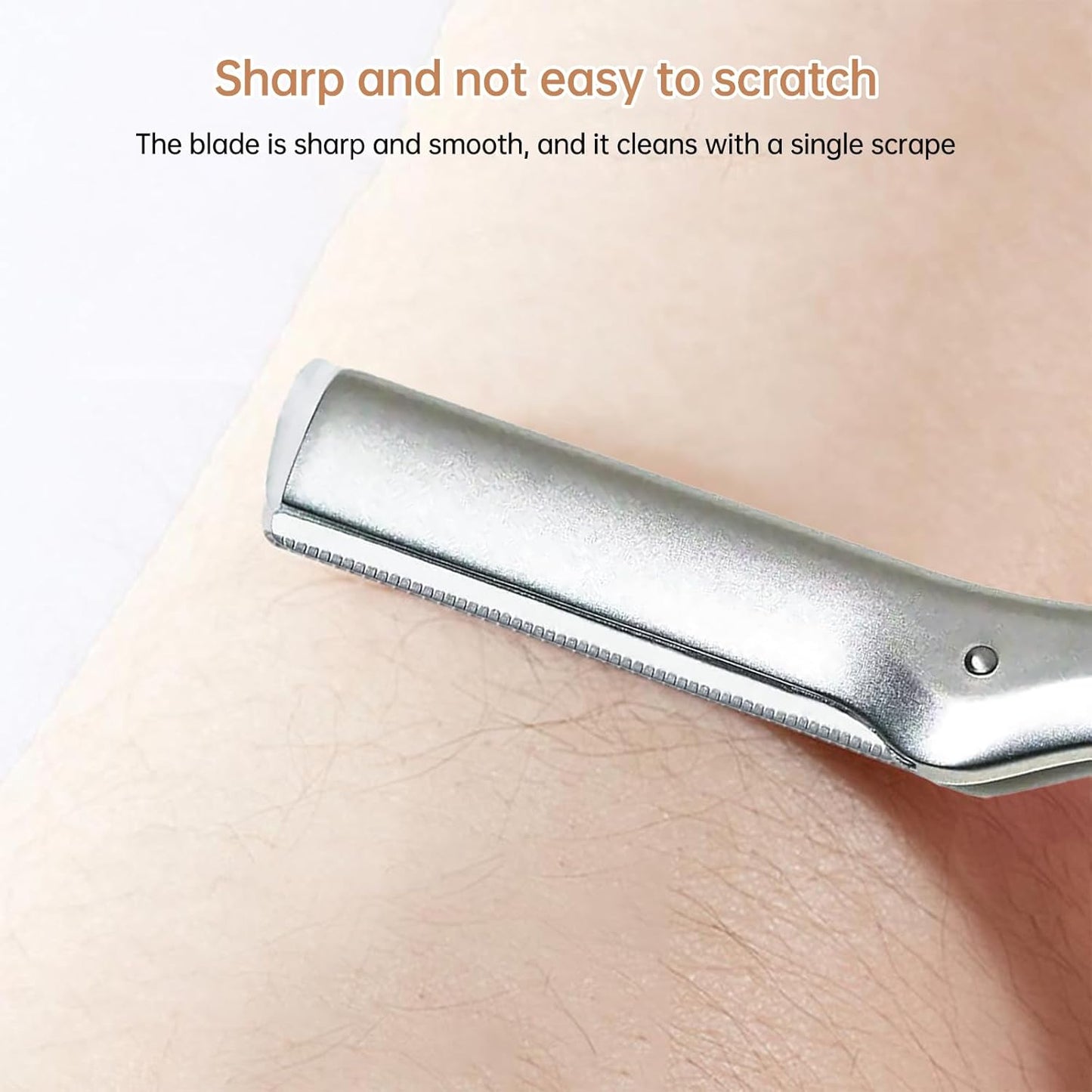 Facial Razor Replacement Blades Be suitable for Tweezerman Stainless steel blade,Including one cleaning brush. Pack of 60 (No handle included)