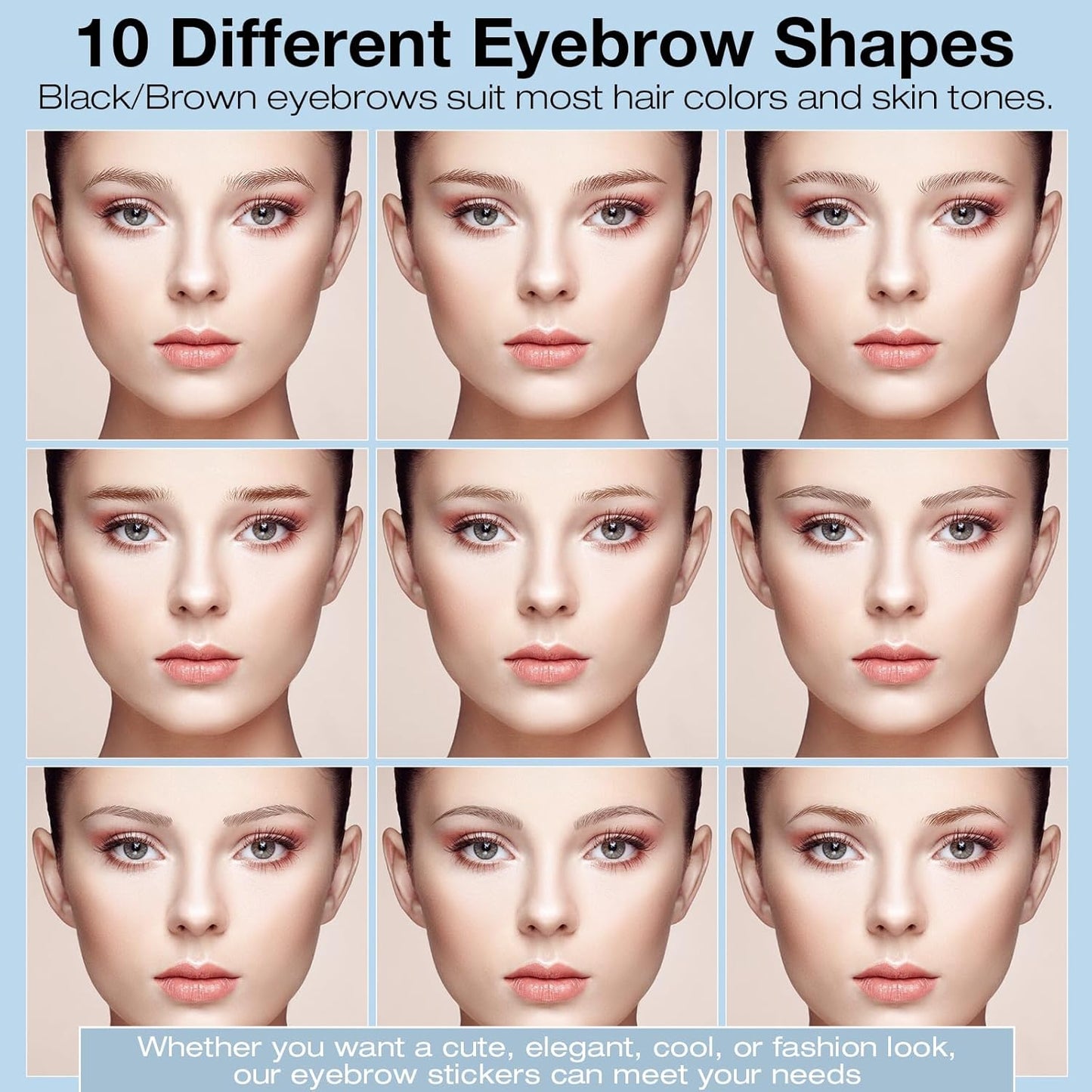 20 Sheets 200 Pairs Eyebrow Tattoo Stickers 4D Stickers Eyebrow Transfers Stickers Peel off Eyebrow Grooming Shaping Makeup Sticker for Women Girls Brown