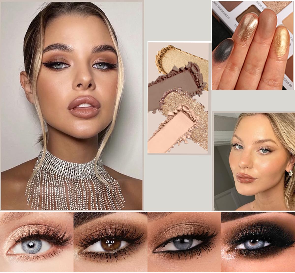 ‌Natural Nudes Eyeshadow Palette - Warm Taupe & Dark Brown Matte, Shimmer & Metallic Velvety Finish | Long-Lasting Travel-Friendly Compact Size | Beginner-Friendly Eye Makeup Palette Everyday Looks