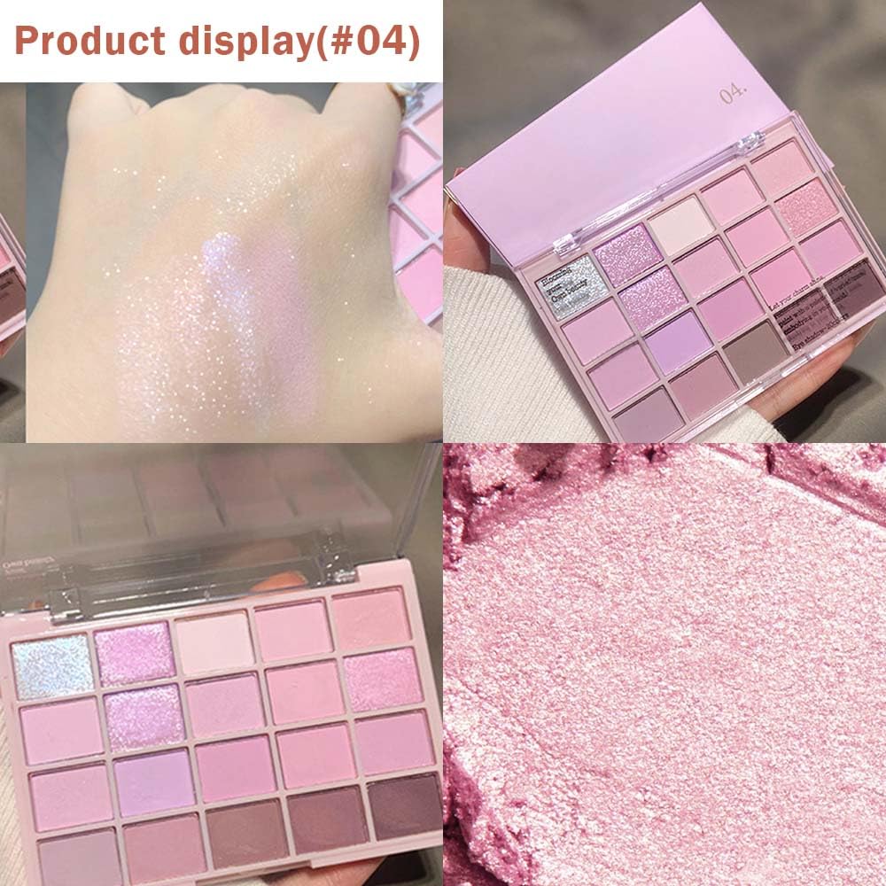 20Colors Light Purple Pink Nude Basics Matte Eyeshadow Palette,Eye Shadow Travel Makeup Palette all in one Long Lasting Waterproof,Great for Travel Gift Kit