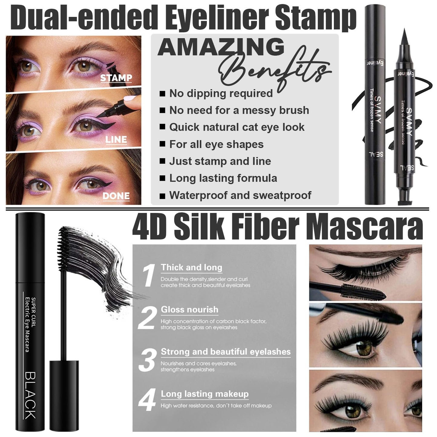 All in One Makeup Kit for Women Full Kit, Make Up Gift Set for Women Teens Girls, Includes 12 Colors Eyeshadow, Foundation, Lipstick, Mascara, Brush, Sponge, Brow Powder, Brow Soap, Eyeliner Stamp