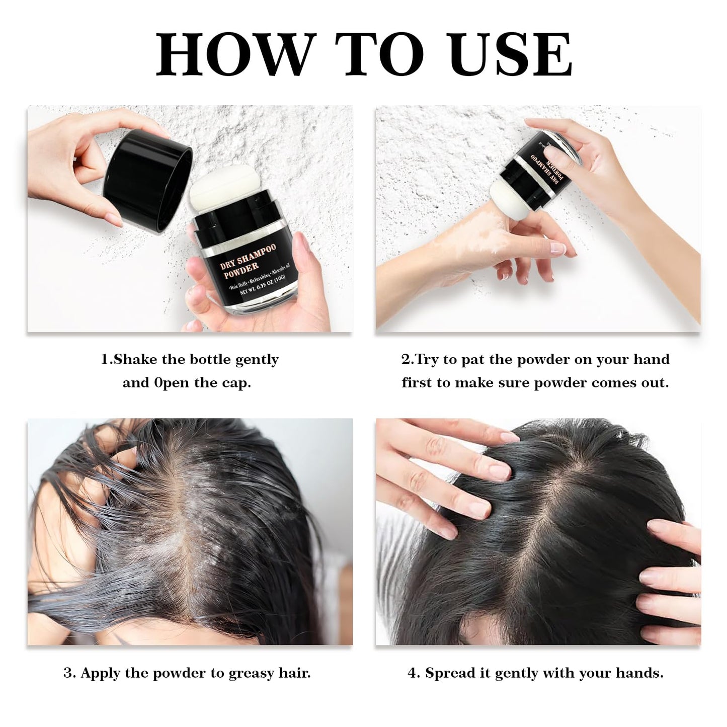 CNNY Dry Shampoo Powder for Hair Refreshing, Volumizing Powder for Root Fuller Looking Natural Hair, No White Residues, Non Toxic, Non-Aerosol, Travel Size Dry Shampoo for Men and Women 0.58 oz