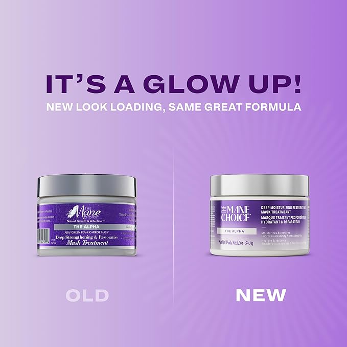 The Mane Choice The Alpha Hair Mask, Green Tea & Carrot Mask Treatment, 12 oz, Deep Moisturizing & Restorative, Anti Frizz, Helps Restore Dry, Damaged Hair, Paraben & Sulfate Free