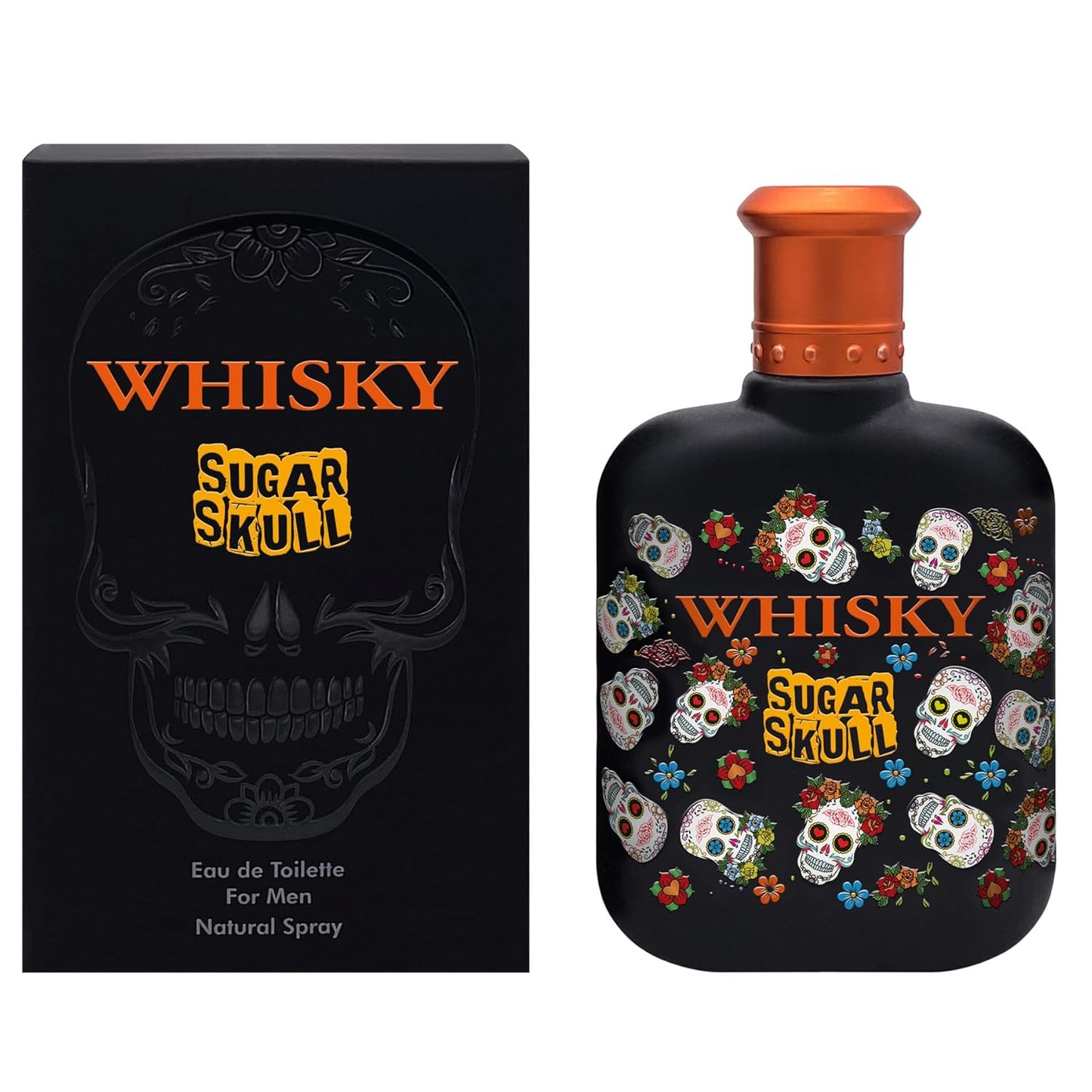 EVAFLORPARIS WHISKY SUGAR SKULL Eau de Toilette for Men – Bold Fragrance with Bergamot, Rose and Amber Notes – Inspired by Day of the Dead – Iconic Skull Bottle – Made in France – 3.4 Fl Oz