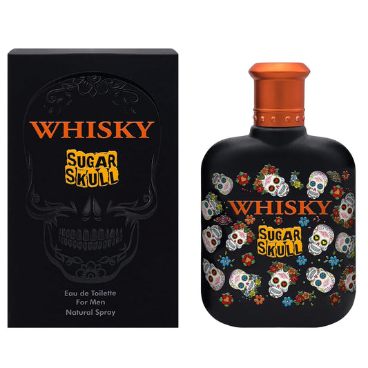 EVAFLORPARIS WHISKY SUGAR SKULL Eau de Toilette for Men – Bold Fragrance with Bergamot, Rose and Amber Notes – Inspired by Day of the Dead – Iconic Skull Bottle – Made in France – 3.4 Fl Oz