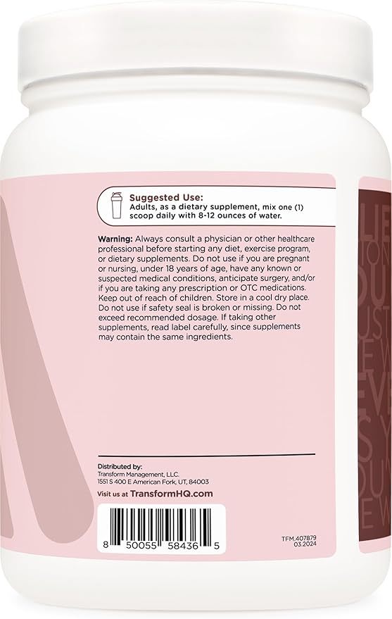 TransformHQ Beauty Collagen (30 Servings) Chocolate - Hair, Skin, & Nails Formula