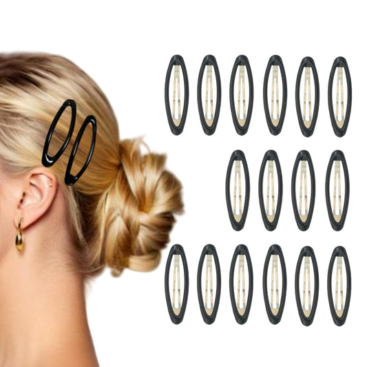 16 Pieces Hair Clips for Thick Hair 2.8 Inch Oval Shape Black XL Hair Clips for Women Metal Snap Non-Slip Hair Grips Hair Accessories