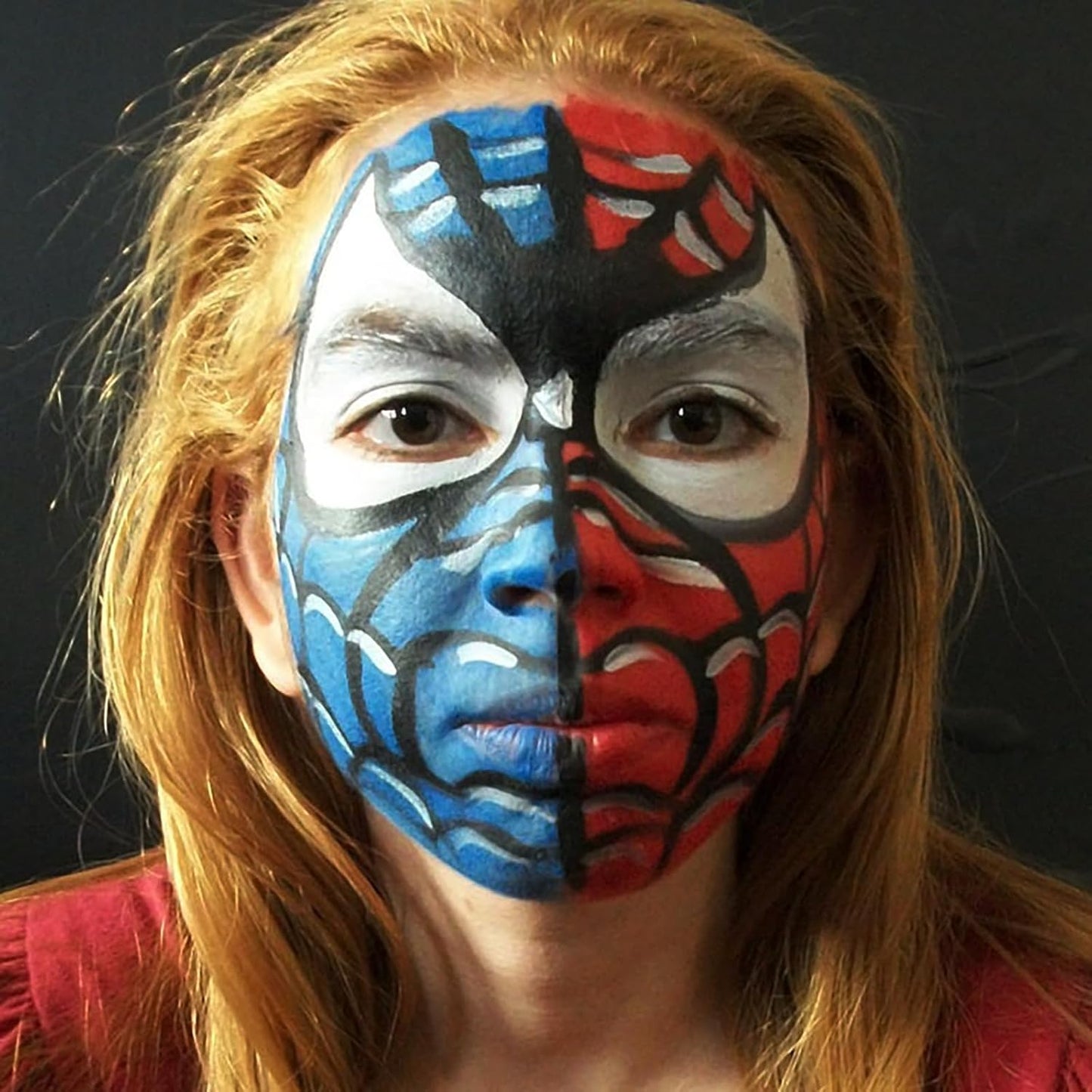 Mysense Face Body Hair Paint Stick Set,Water Based Washable Temporary Hair Color,Non-toxic Cream Body Paint for Adults and Children Halloween Cosplay SFX Makeup,Red+Blue+Black,0.5oz/pc