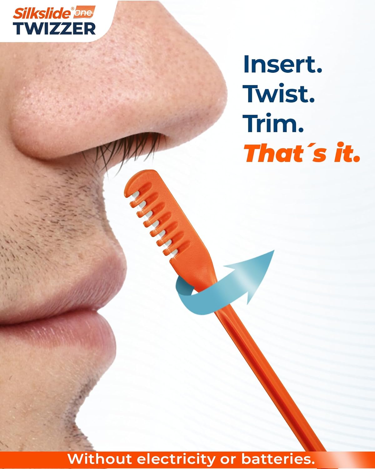 Silkslide®One TWIZZER – Nose Hair Trimmer for Men and Women – Compact Travel Case – Twist & Trim Nasal Hair Removal – Japanese Premium Blades – No Electricity or Batteries