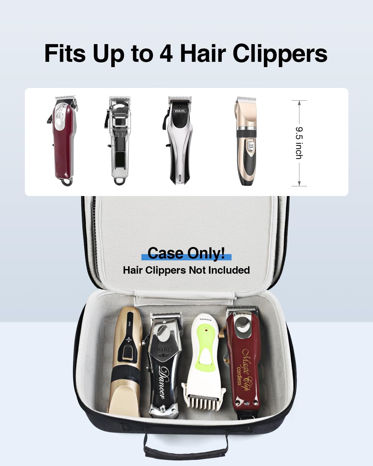 Luxtude Travel Barber Case, Hard Barber Bags for Clippers and Supplies, Travel Hair Clipper Case, Clipper and Trimmer Cases with Shoulder Strap, Easy Carrying