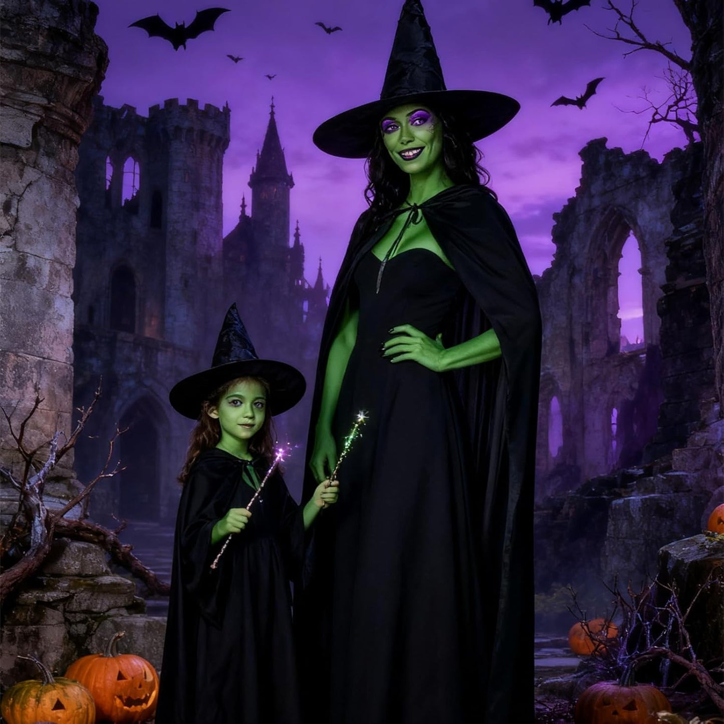 Go Ho 3 PCS Dark Purple Green Black Cream-Blendable Sticks,Waterproof Green and Purple Face Body Paint Professional SFX Makeup,Safe Facepaint &Lip Smacking for Festival Halloween Witch Makeup