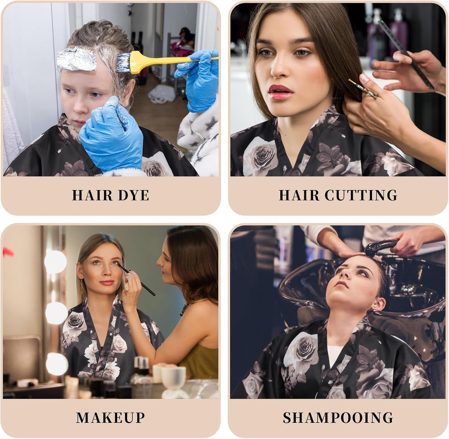 Salon Client Gown Robes Cape Hair Cutting Smock with Adjustable Tie for Hair Cutting Barber Hairstyling