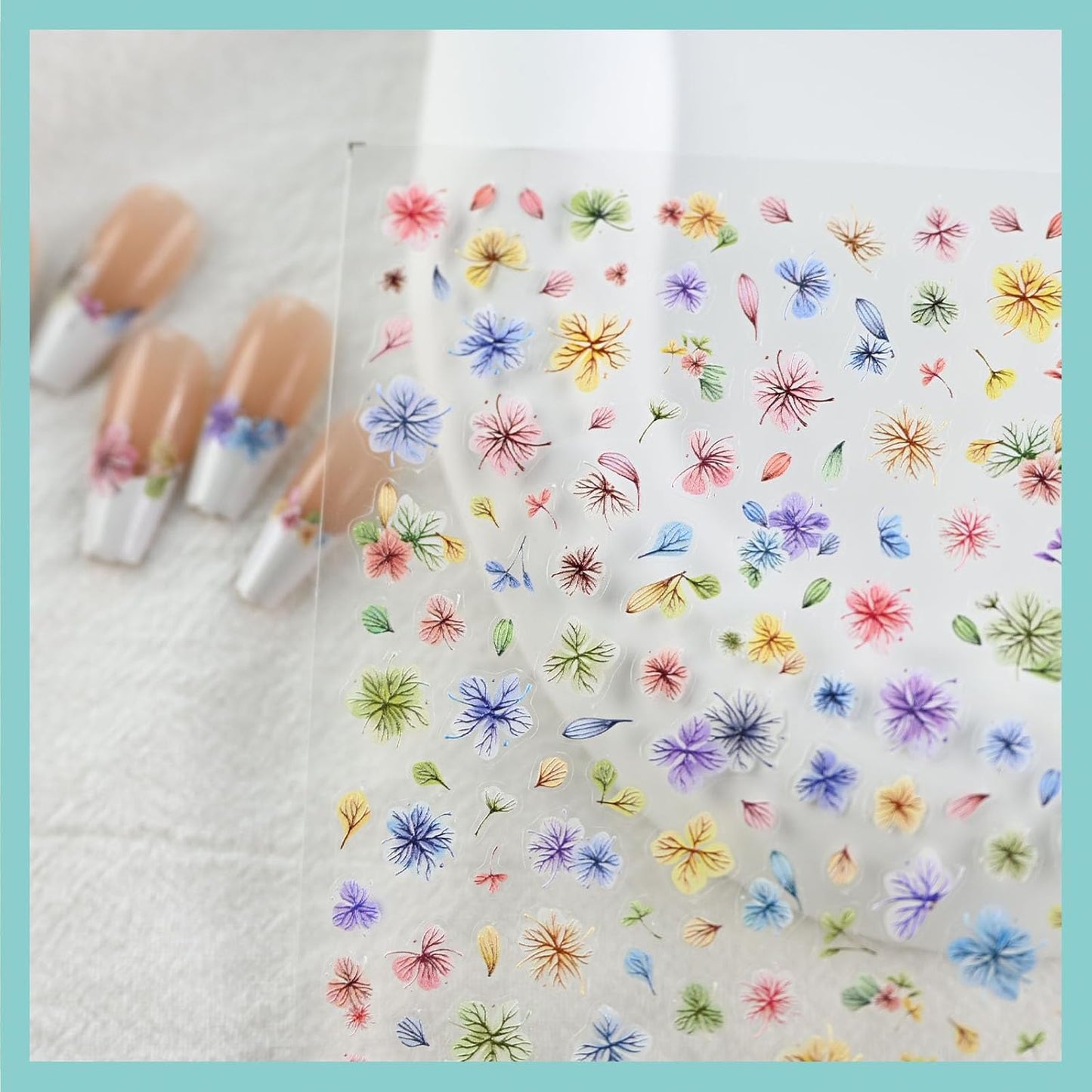 Floral Petal Nail Art Stickers, Embossed Flower Nail Decals, Self-Adhesive, Summer Spring Accessories for Women, Nail Decorations