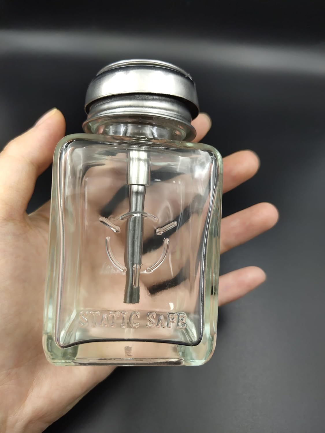 1 Pack 4 Oz Dispenser Bottle Glass Nail Polish Pump Empty