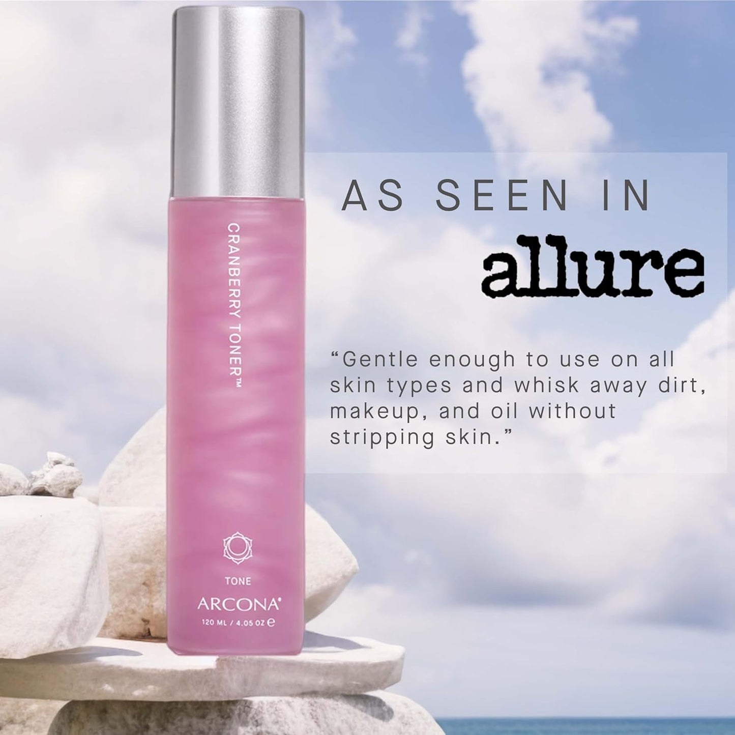 Arcona Cranberry Extract and Rice Toner - Hydrating Milky Brightening Tonic for Glowing Skin. 4.05 fl oz., Made in The USA