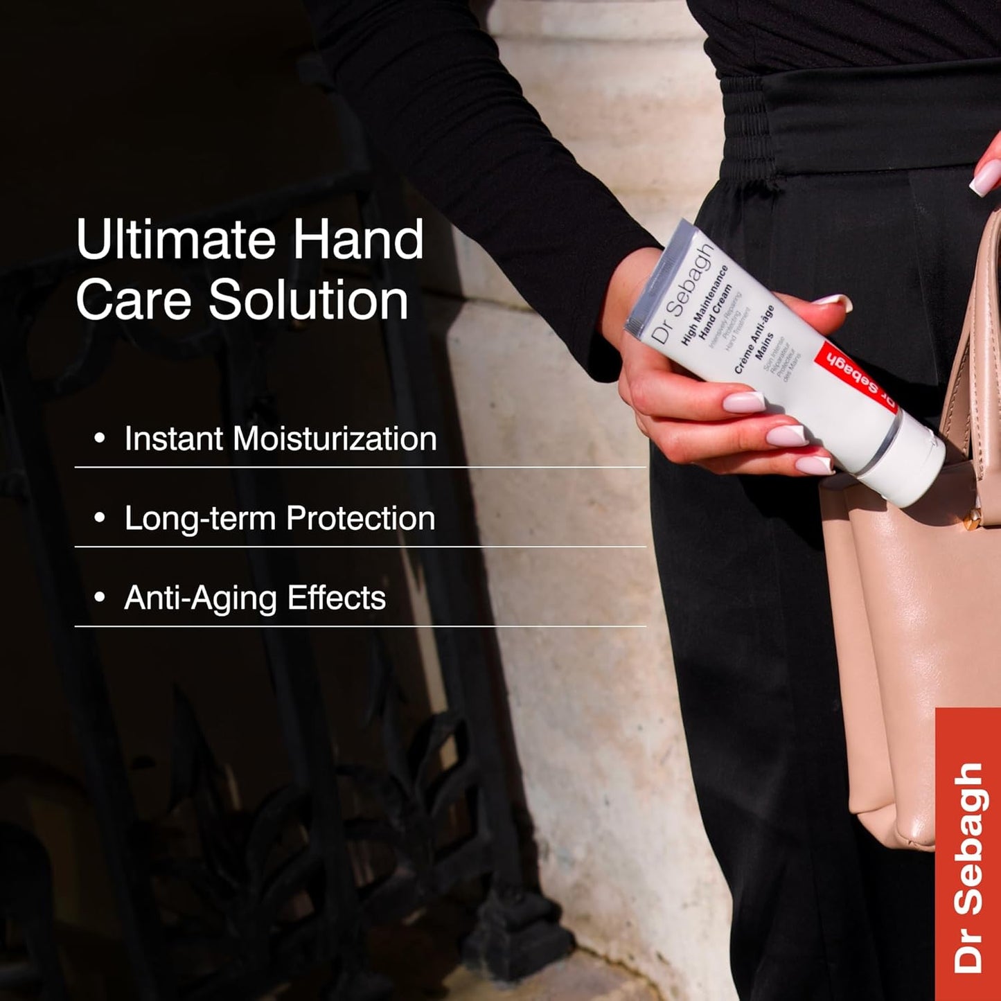 Dr Sebagh High Maintainance Hand Cream - (2.6 fl.oz) | Non Greasy Moisturizer | Protects Dry, & Cracked Hands | Hydrating & Moisturizing Lotion for Aging Hands | Quickly Absorbed | Silky Finish