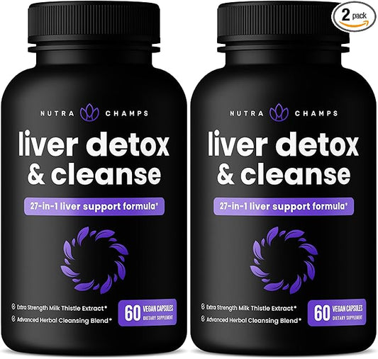 Liver Cleanse Detox & Repair Formula 20+ Herbs: 60 Capsules (2-Pack)