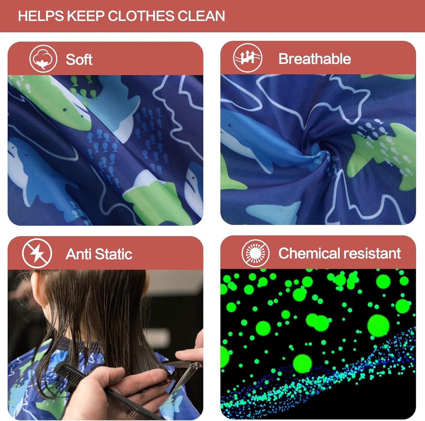 Kids Hair Cutting Cape (2 Pack) Professional Children Salon Barber Apron for Boys and Girls