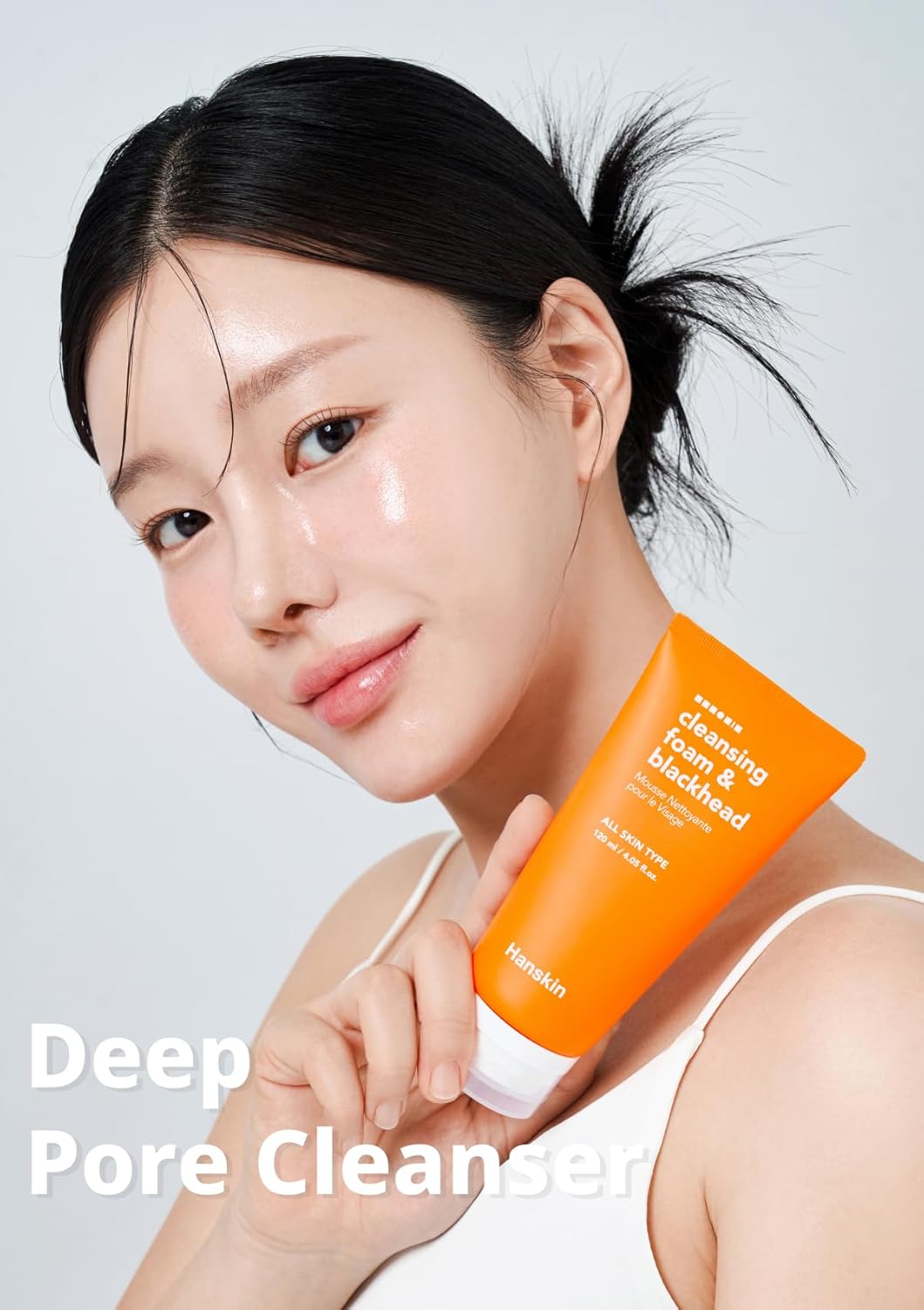 Hanskin Pore Cleansing Foam, Bha Cleanser, Gentle Exfoliating Face Wash and Makeup Remover, Korean Deep Pore Sebum Cleansing for Hydrated and Smooth Skin 4.06 (fl oz)