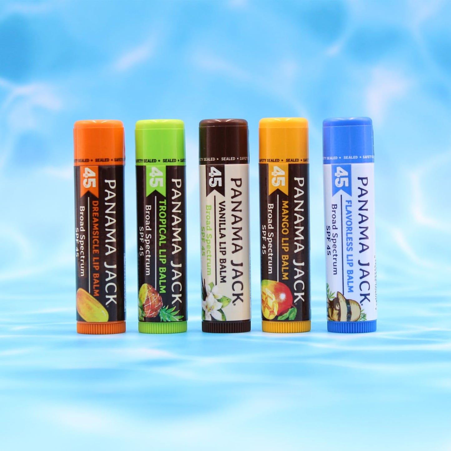 Panama Jack Sunscreen Lip Balm - SPF 45, Broad Spectrum UVA-UVB Sunscreen Protection, Prevents & Soothes Dry, Chapped Lips