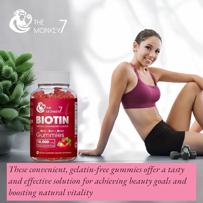 Biotin Gummy Bears Hair Growth Products Biotin 10000mcg | Biotin Gummies Hair Skin and Nails Vitamins Sugar Free Non GMO Gluten Free 60 Gummies 30 Day Supply - 2 Pack