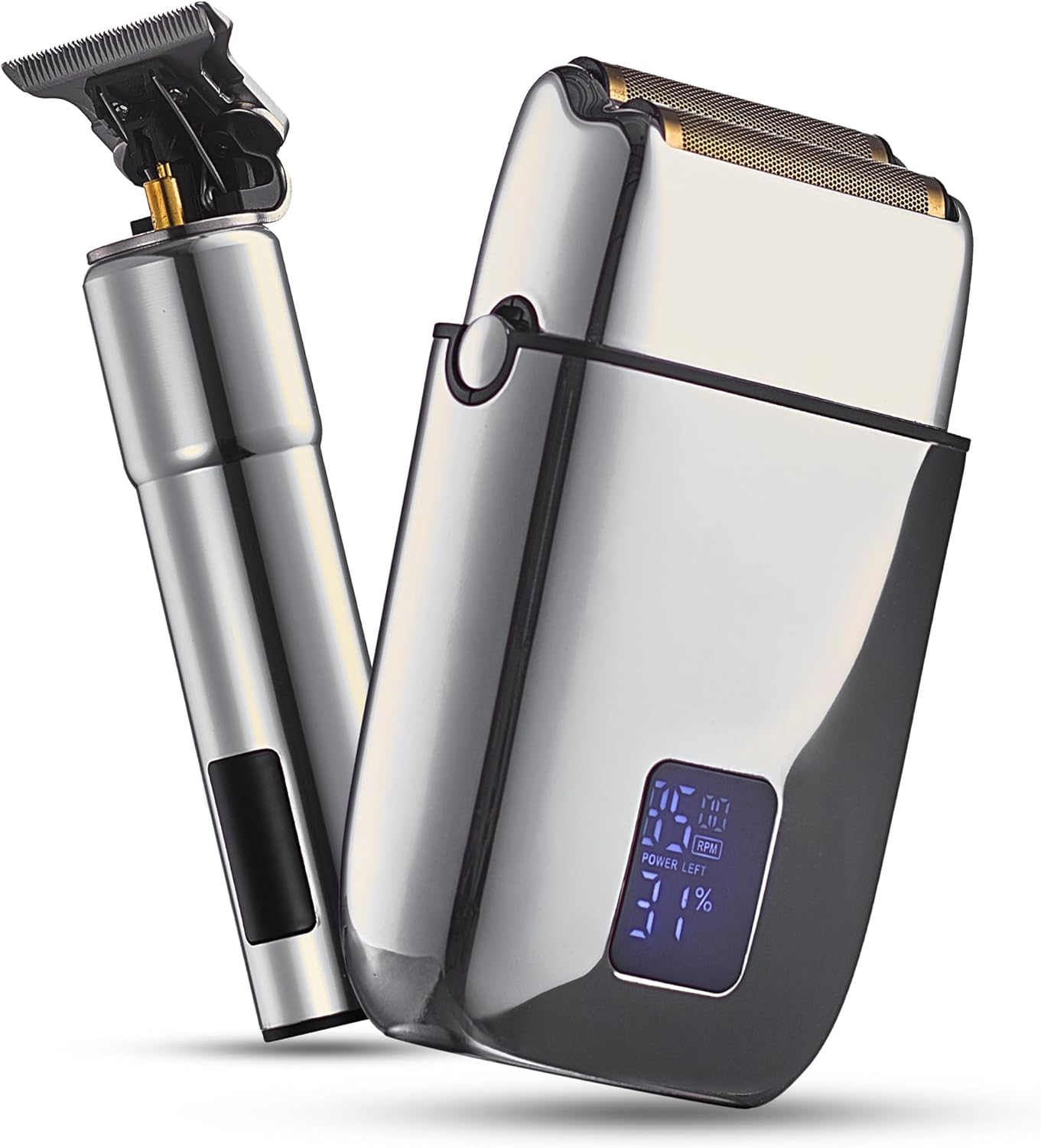 Hal&Hol Professional Cordless Electric Hair/Beard Trimmer and Foil Shaver for Men - Complete Barber Grooming Kit with Rechargeable Battery, Protective Case and 4 Guards, Gift for Men