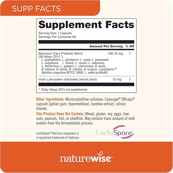 NatureWise Enhanced Collagen Peptides (45 Servings) - Hydrolyzed Type I & III + NatureWise Max Probiotics for Men & Women | Delayed Released Capsule 30 Billion CFU