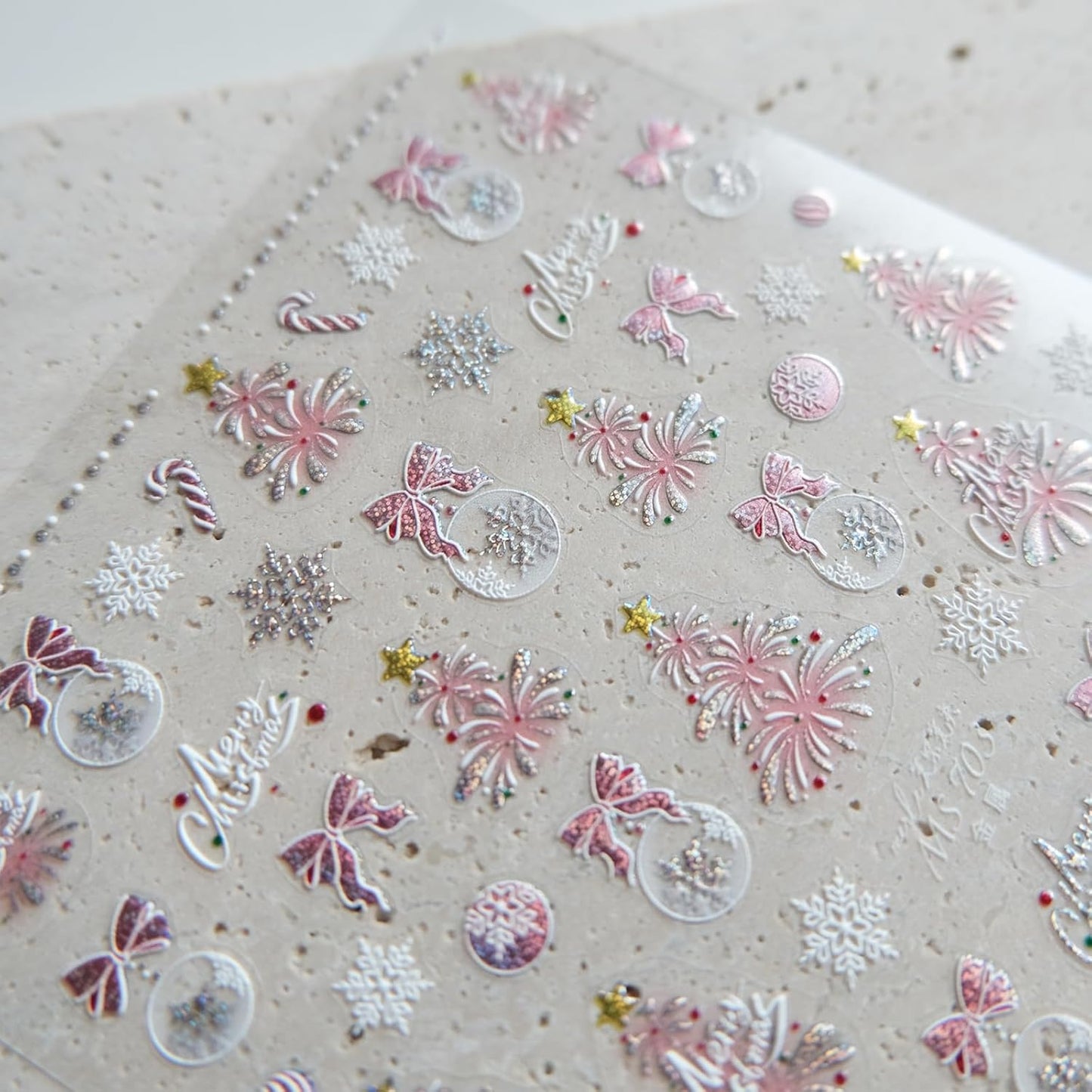 Christmas Fireworks Nail Art Stickers, Sparkling Nail Decals, Self-Adhesive Nail Accessories