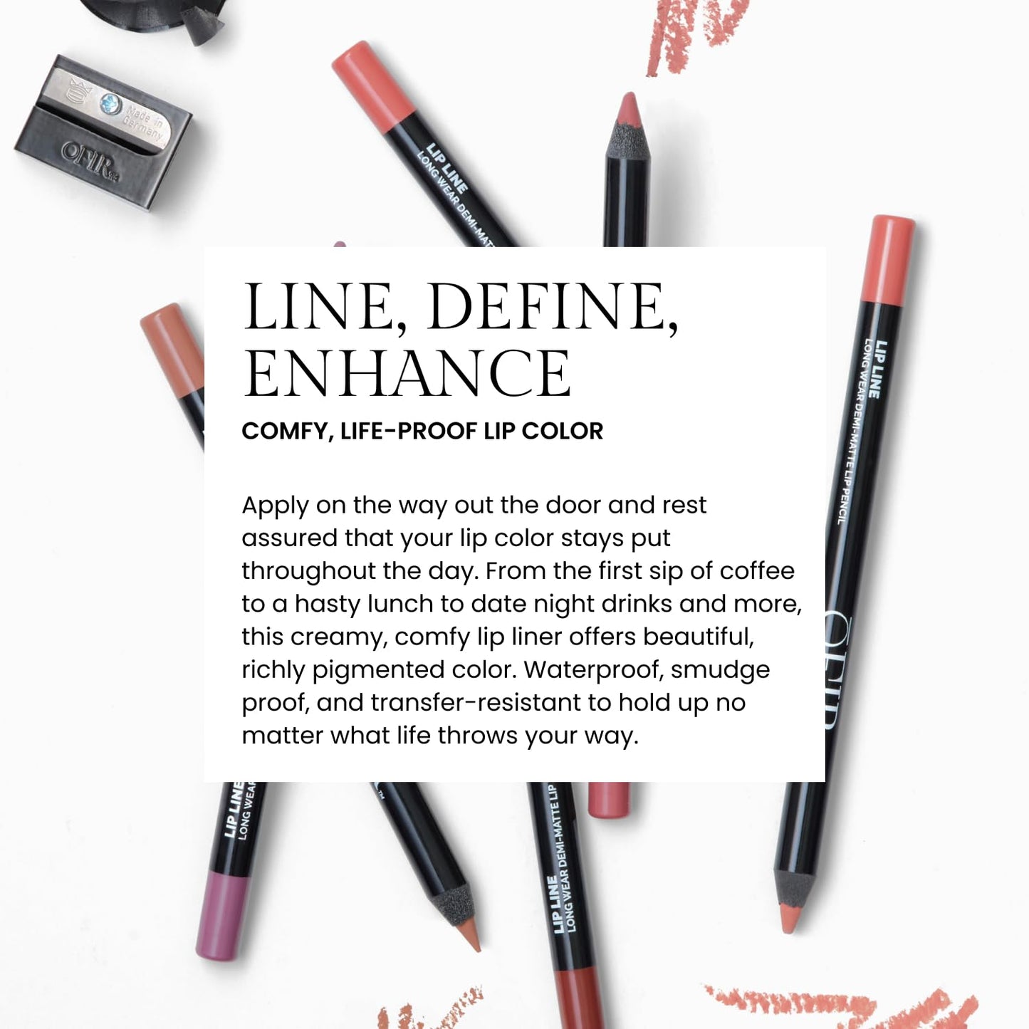 OFIR Longwear Demi-Matte Lip Pencil | Smudge-Proof, Easy Glide, Hydrating, Long-Lasting Color | Go There! - Muted Purple Lip Liner Pencil | 0.042 OZ