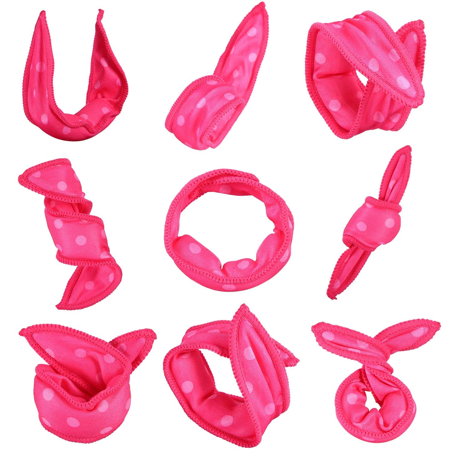 Bememo 40 Pieces Soft Curlers Hair Rollers Pillow Rollers for Hair Satin Sponge Curlers to Sleep in Overnight Heatless No Heat for Long Short Foam Rag Large Styling Tools(Rose Red)