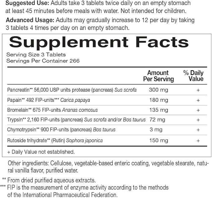 Garden of Life Joint Supplement for Men and Women - Wobenzym N Systemic Enzymes, Clinically Studied Formula for Healthy Joints, Mobility, Flexibility, Post-Exercise Recovery, Gluten Free, 800 Tablets