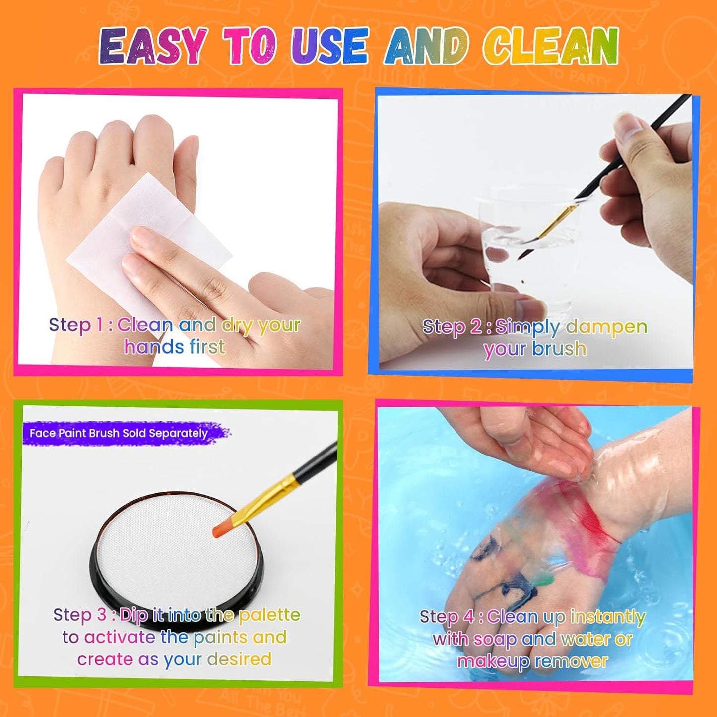 White Face Paint, Water Based Facepaint, Non Toxic & High Pigment White Body Paint for Halloween, Easter, Costume, Cosplay, Clown Makeup 1.06 Oz.