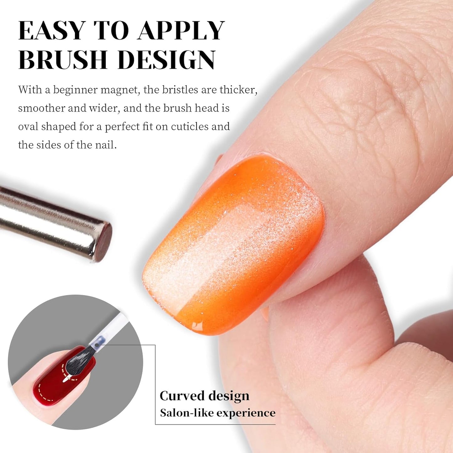 Orange Cat Eye Gel Nail Polish - Perfect for DIY at Home & Ideal Gift for Nail Art Lovers!