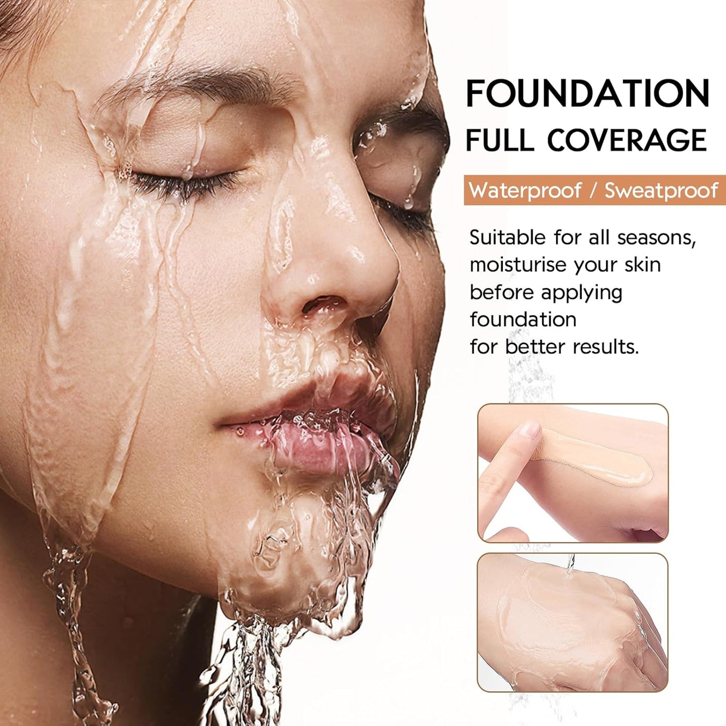 Anglicolor Matte Oil Control Concealer Foundation 2PCS, Flawless Soft Long Lasting Foundation Makeup,Waterproof Full Coverage Face Makeup Strong Concealer Foundation for Oily Acne Skin (2PC 101, 60ml)