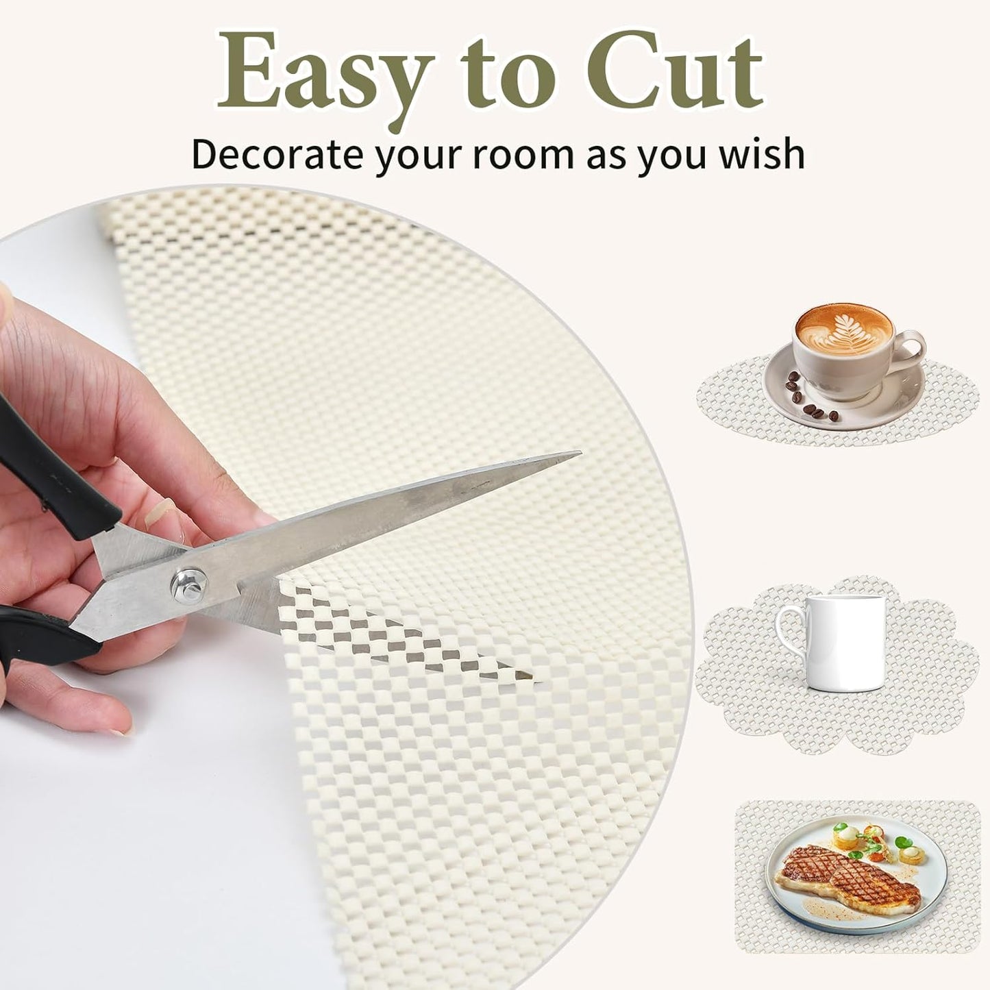 Shelf Drawer Liners for Kitchen Cabinets Non Adhesive Drawer Liner Thickened Refrigerator Liner White Quatrefoil Strong Non-Slip Paper for Tool Box, 11.8 x 236.2 Inches