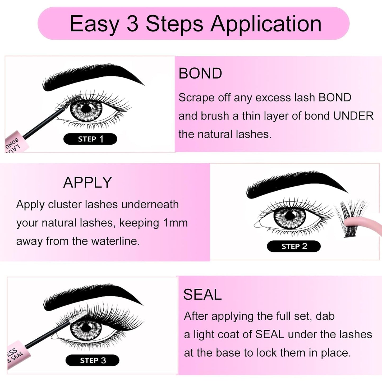 Lash Bond and Seal Mascara for Long Lasting Waterproof Eyelash Extensions - 5ml+5ml