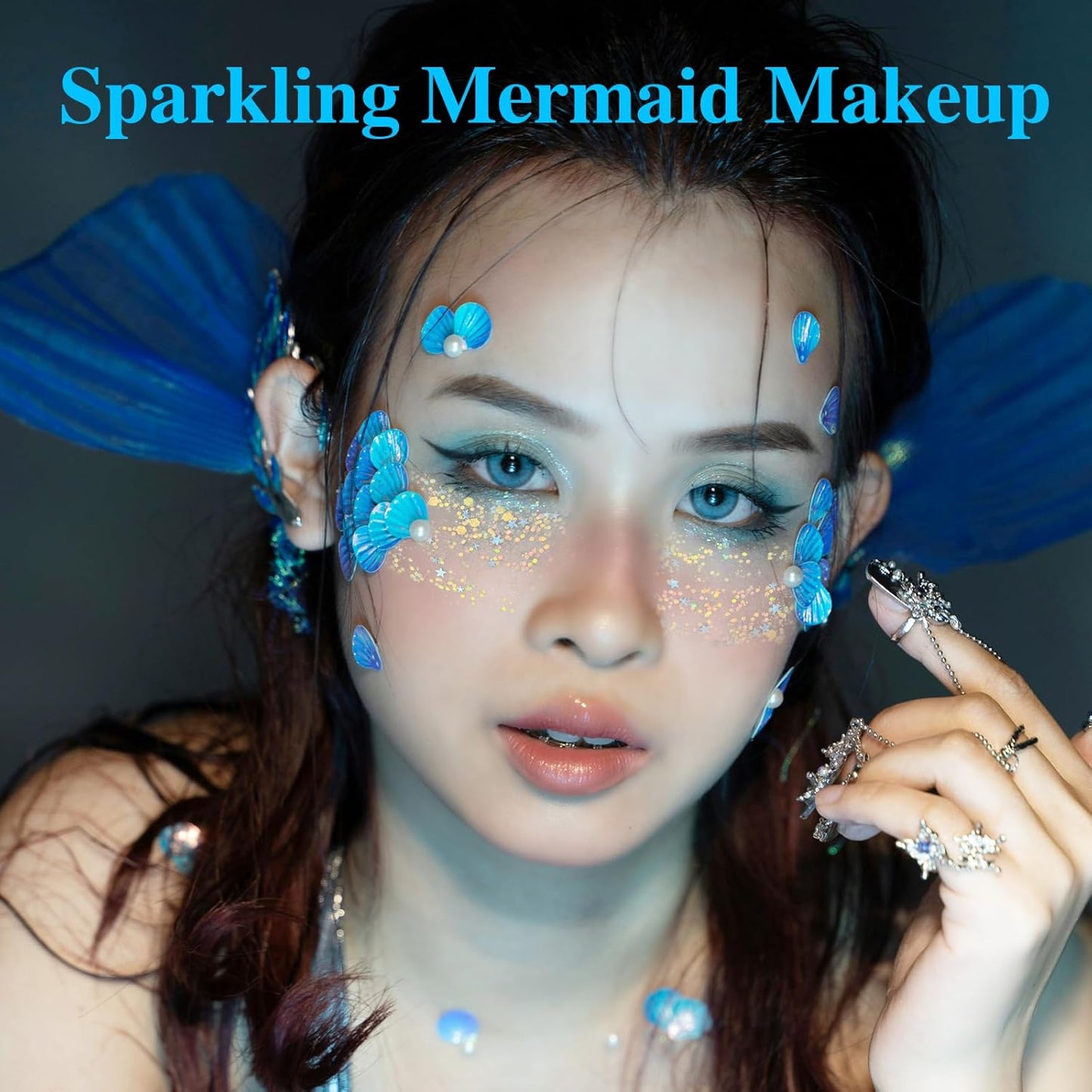 MEICOLY Mermaid Body Glitter Stick,Waterproof Halloween Face Glitter Gel,Chunky Glitter for Face/Body/Hair/Eyes,Glitter Face Paint,Sparkling Glitter Makeup,Body Glitter for Women and Kids