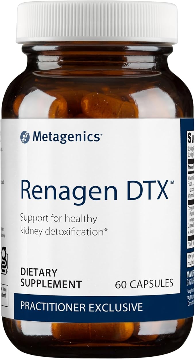 Metagenics Renagen DTX - Healthy Kidney Detoxification* - for Heart Health* - with Vitamin B6, Folate, Vitamin B12 & Cordyceps - Nutritional Supplement - Non-GMO - Gluten-Free - 60 Capsules